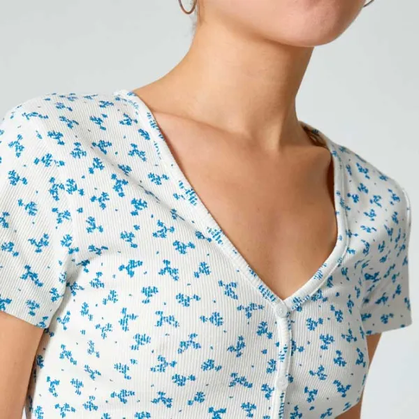 Tricou pentru femei Koton 4SAL10064IK 98% bumbac, 2% elastan/ White photo 5