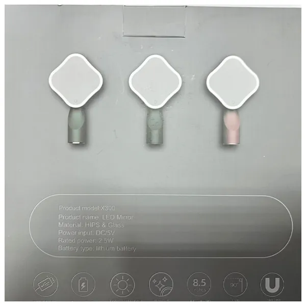 Зеркало для макияжа LED Mirror X300 Односторонняя/ Бежевый photo 4