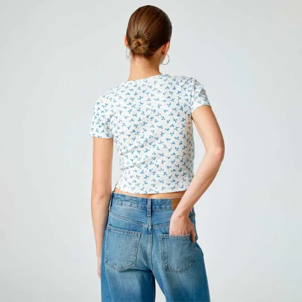 Tricou pentru femei Koton 4SAL10064IK 98% bumbac, 2% elastan/ White photo 4