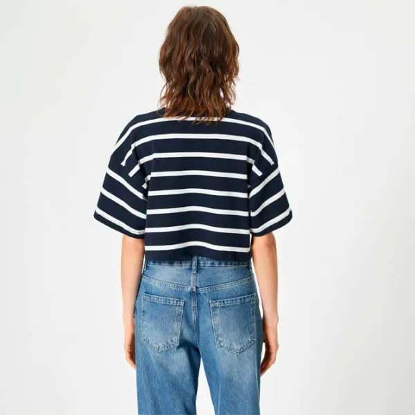 Tricou pentru femei Koton 4SAK50330EK 100% bumbac/ Navy photo 4