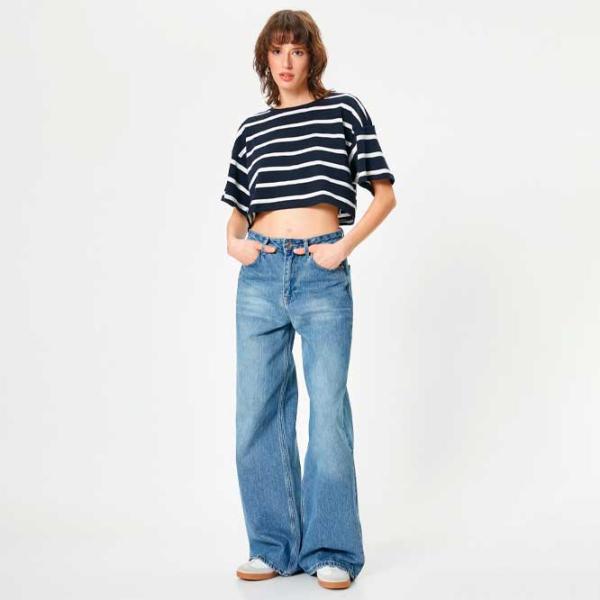 Tricou pentru femei Koton 4SAK50330EK 100% bumbac/ Navy photo 3