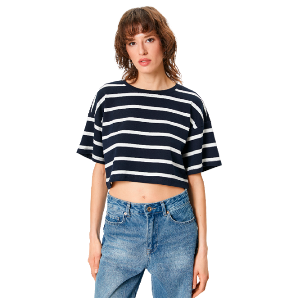 Tricou pentru femei Koton 4SAK50330EK 100% bumbac/ Navy photo 1