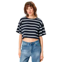 Tricou pentru femei Koton 4SAK50330EK 100% bumbac/ Navy