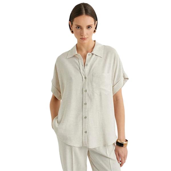 Cămașă pentru femei Koton 4SAK60026PW XL/ Beige photo 3 Cămașă pentru femei Koton 4SAK60026PW XL/ Beige photo 3