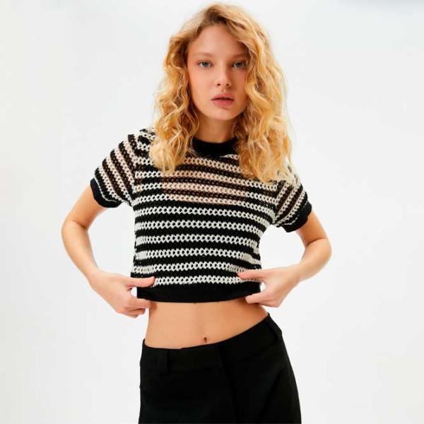 Tricou pentru femei Koton 4SAL10067IK 40% bumbac/ White photo 2