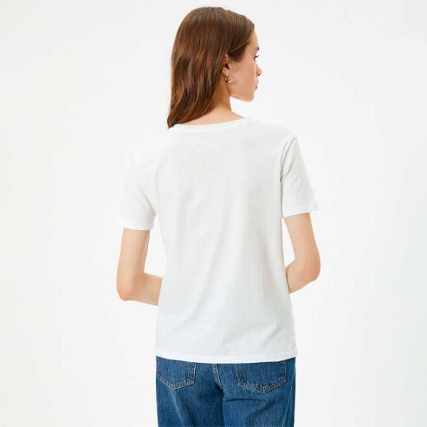 Футболка для женщин Koton 4SAK50390EK 100% хлопок/ Белый photo 4