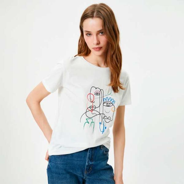 Футболка для женщин Koton 4SAK50390EK 100% хлопок/ Белый photo 2