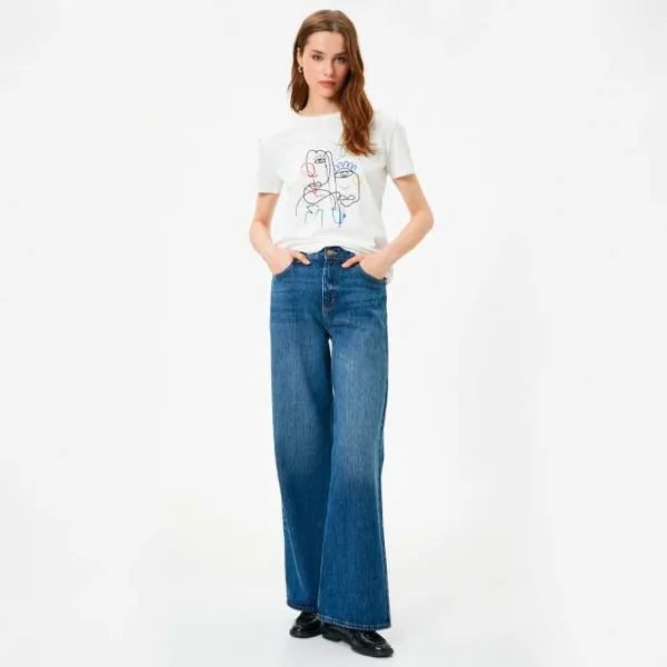 Футболка для женщин Koton 4SAK50390EK 100% хлопок/ Белый photo 3