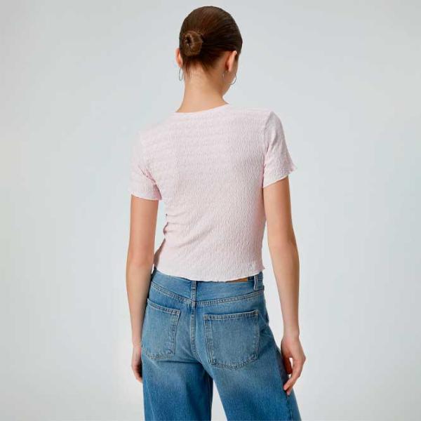 Tricou pentru femei Koton 4SAL10128IK 100% poliester/ Pink photo 4 Tricou pentru femei Koton 4SAL10128IK 100% poliester/ Pink photo 4