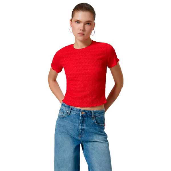 Tricou pentru femei Koton 4SAL10128IK 100% poliester/ Red photo 1 Tricou pentru femei Koton 4SAL10128IK 100% poliester/ Red photo 1