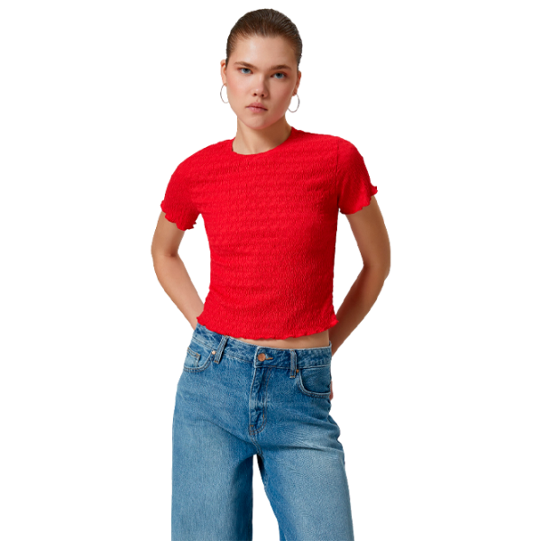 Tricou pentru femei Koton 4SAL10128IK 100% poliester/ Red photo 1 Tricou pentru femei Koton 4SAL10128IK 100% poliester/ Red photo 1