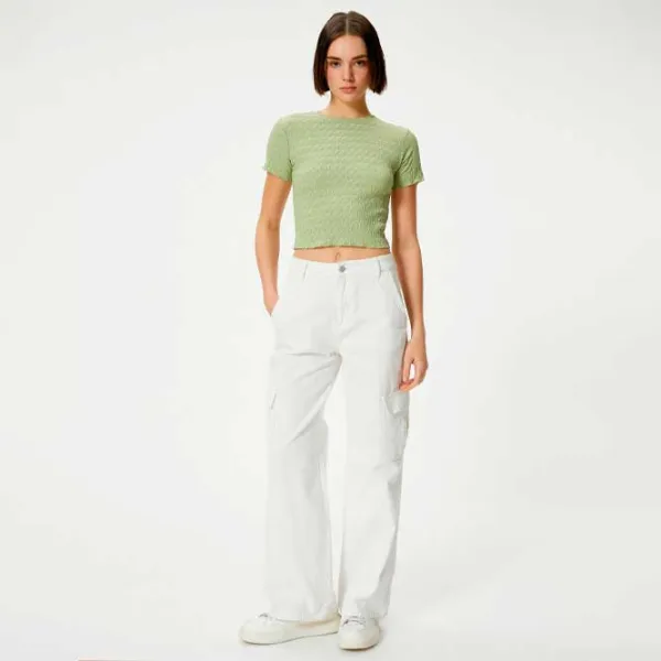 Tricou pentru femei Koton 4SAL10128IK 100% poliester/ Khaki photo 3