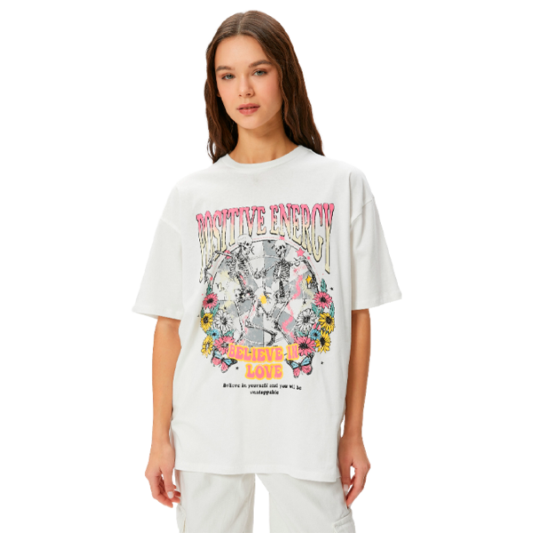 Tricou pentru femei Koton 4SAL10049IK 100% bumbac/ White photo 1