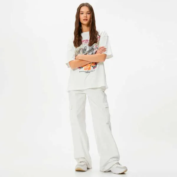 Tricou pentru femei Koton 4SAL10049IK 100% bumbac/ White photo 3