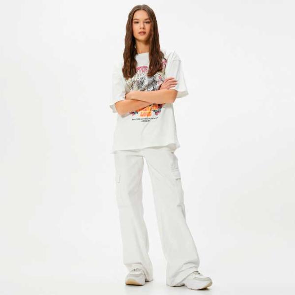 Tricou pentru femei Koton 4SAL10049IK 100% bumbac/ White photo 3