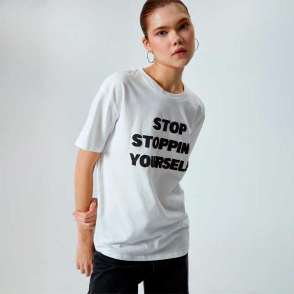 Футболка для женщин Koton 4SAL10628IK 100% хлопок/ Белый photo 2