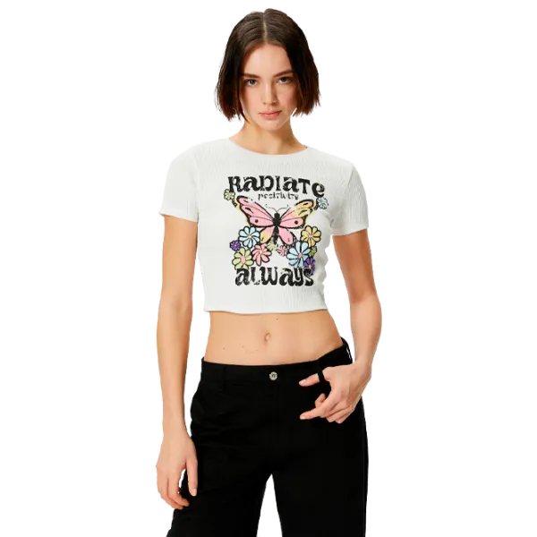 Tricou pentru femei Koton 4SAL10605IK 100% bumbac/ White photo 1