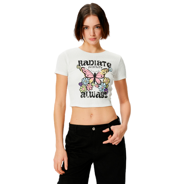 Tricou pentru femei Koton 4SAL10605IK 100% bumbac/ White photo 1