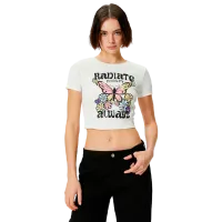 Tricou pentru femei Koton 4SAL10605IK 100% bumbac/ White