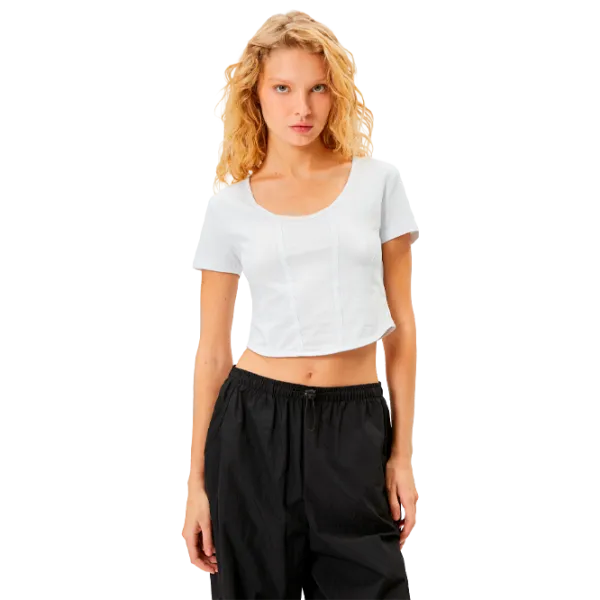 Tricou pentru femei Koton 4SAL10048IK 97% Bumbac/ White photo 1