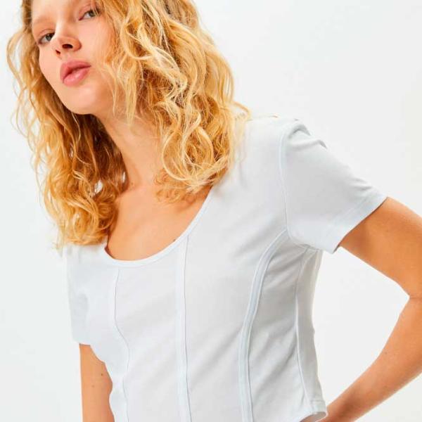 Tricou pentru femei Koton 4SAL10048IK 97% Bumbac/ White photo 2