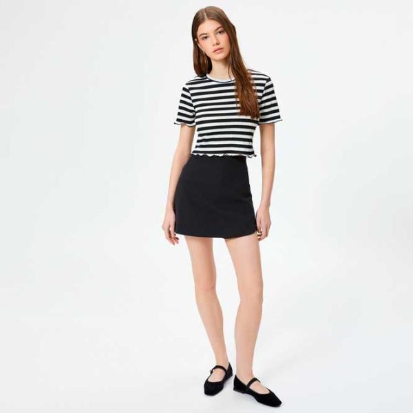 Tricou pentru femei Koton 4SAL10047IK 19% elastan/ Black photo 3 Tricou pentru femei Koton 4SAL10047IK 19% elastan/ Black photo 3