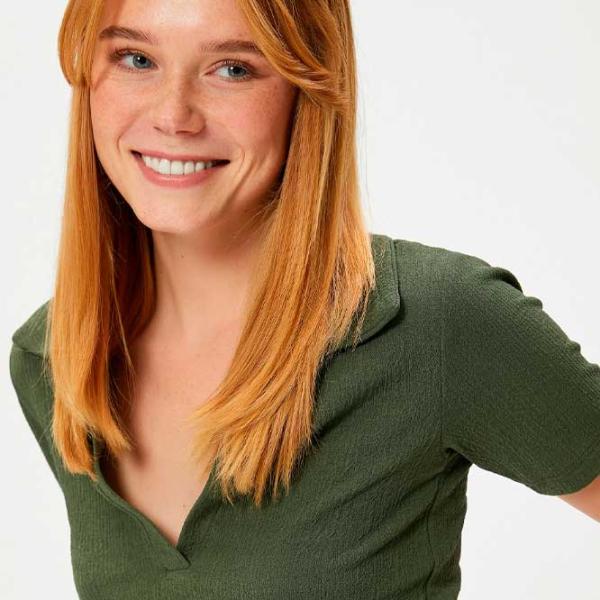 Футболка для женщин Koton 4WAK50010EK 96% полиэстер/ Хаки photo 2