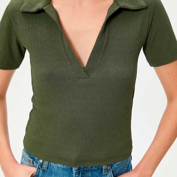Tricou pentru femei Koton 4WAK50010EK 96% Poliester/ Khaki photo 5