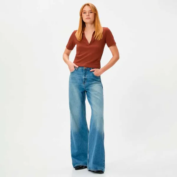 Tricou pentru femei Koton 4WAK50010EK 96% Poliester/ Light Brown photo 3