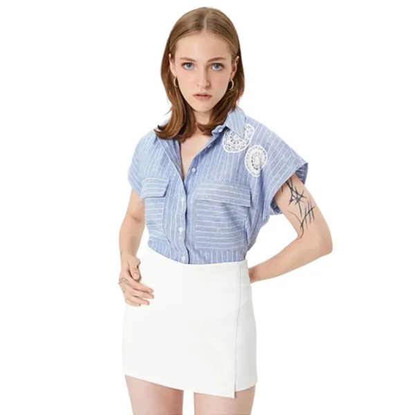 Cămașă pentru femei Koton 4SAK60001EW XXL/ Blue Stripe photo 2