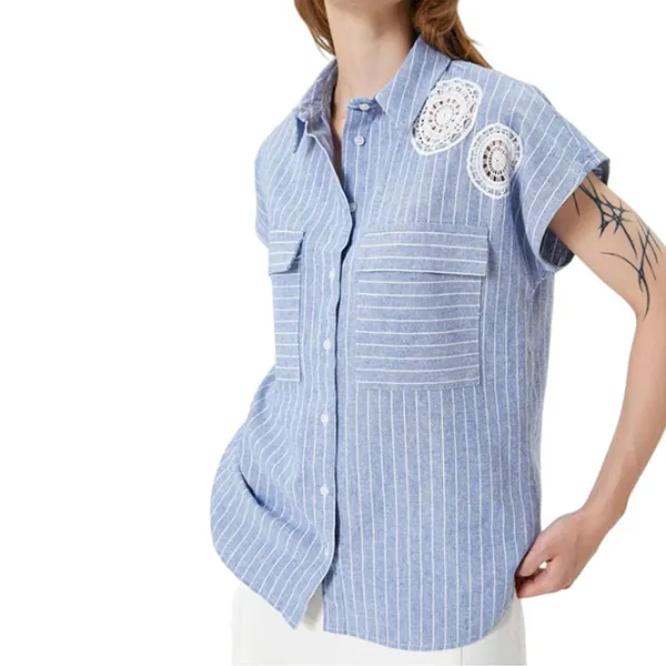 Cămașă pentru femei Koton 4SAK60001EW XXL/ Blue Stripe photo 5