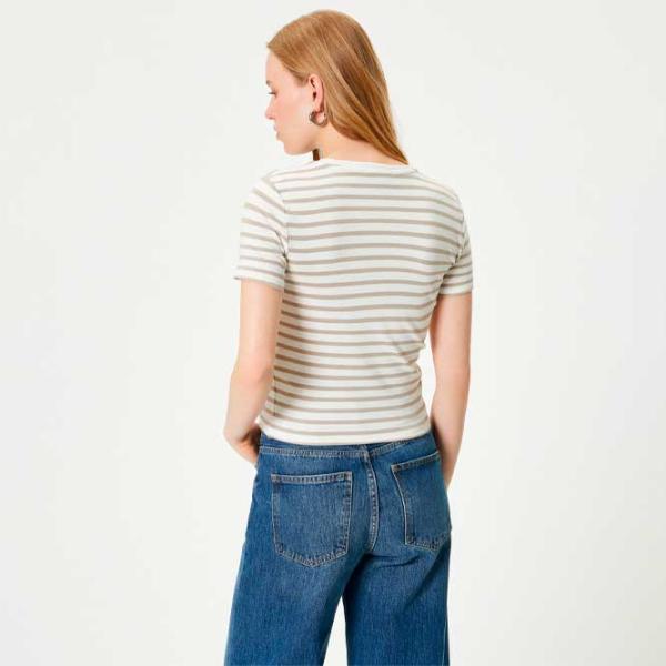 Tricou pentru femei Koton 4SAK50590EK 35% vâscoză/ Beige photo 4