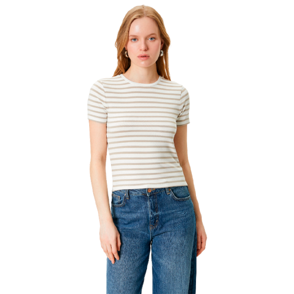 Tricou pentru femei Koton 4SAK50590EK 35% vâscoză/ Beige photo 1