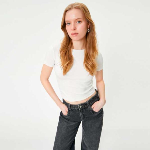 Tricou pentru femei Koton 4SAK50590EK 35% vâscoză/ White photo 2