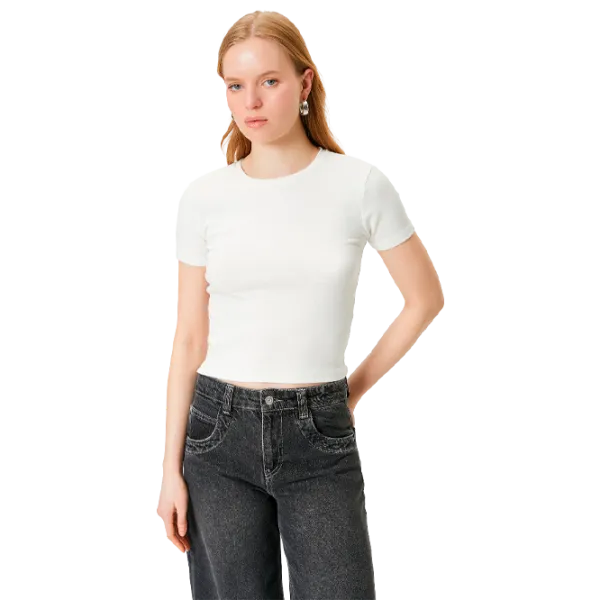 Tricou pentru femei Koton 4SAK50590EK 35% vâscoză/ White photo 1