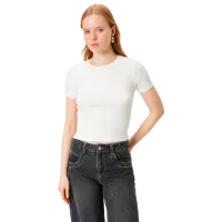 Tricou pentru femei Koton 4SAK50590EK 35% vâscoză/ White