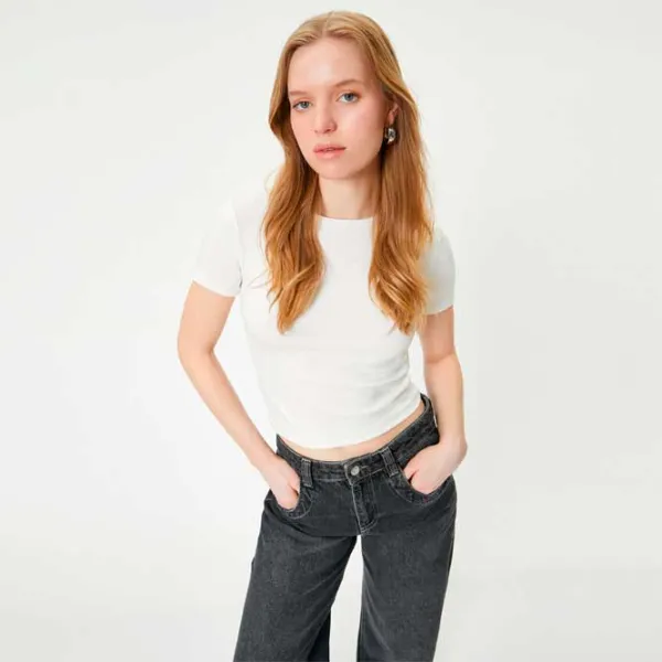 Tricou pentru femei Koton 4SAK50590EK 35% vâscoză/ White photo 2