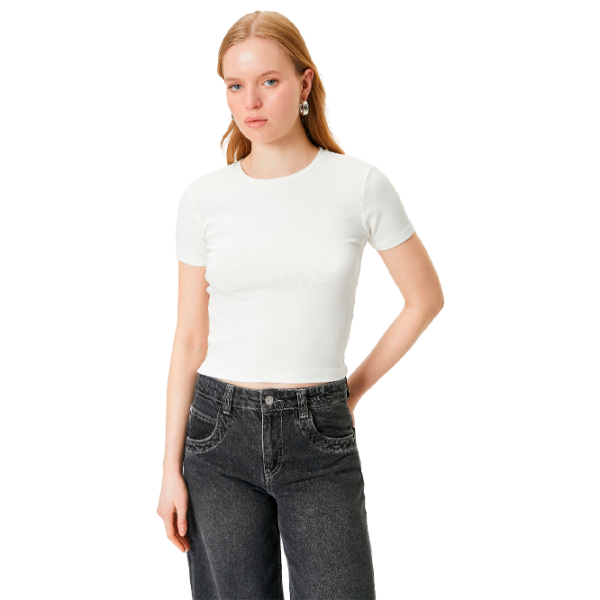 Tricou pentru femei Koton 4SAK50590EK 35% vâscoză/ White photo 1