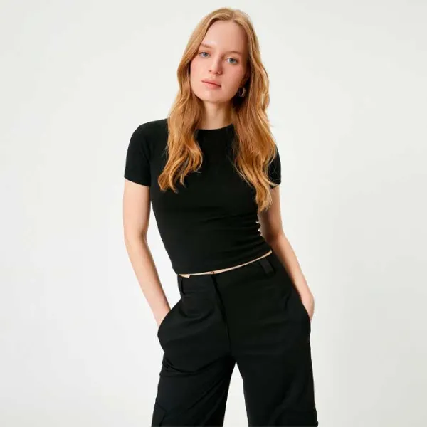 Tricou pentru femei Koton 4SAK50590EK 35% vâscoză/ Black photo 2