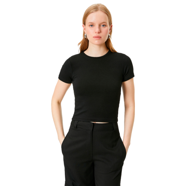 Tricou pentru femei Koton 4SAK50590EK 35% vâscoză/ Black photo 1