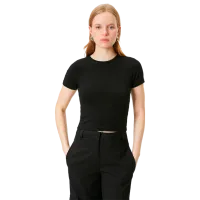 Tricou pentru femei Koton 4SAK50590EK 35% vâscoză/ Black