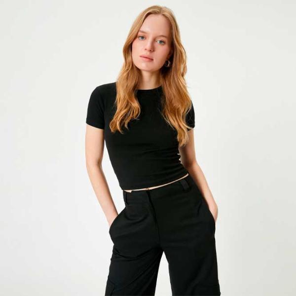 Tricou pentru femei Koton 4SAK50590EK 35% vâscoză/ Black photo 2