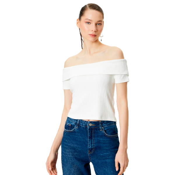 Tricou pentru femei Koton 4SAL10803IK 97% vâscoză/ White photo 1