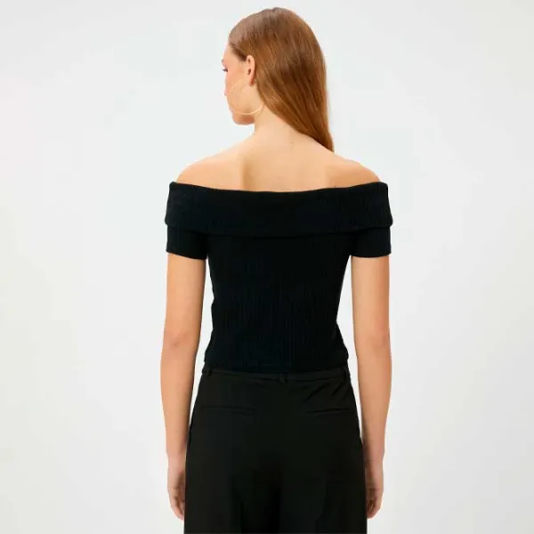 Tricou pentru femei Koton 4SAL10803IK 97% vâscoză/ Black photo 4