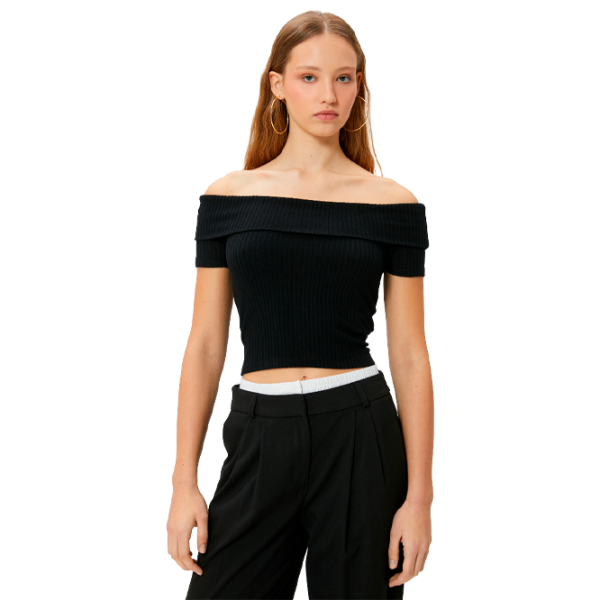 Tricou pentru femei Koton 4SAL10803IK 97% vâscoză/ Black photo 1