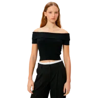 Tricou pentru femei Koton 4SAL10803IK 97% vâscoză/ Black