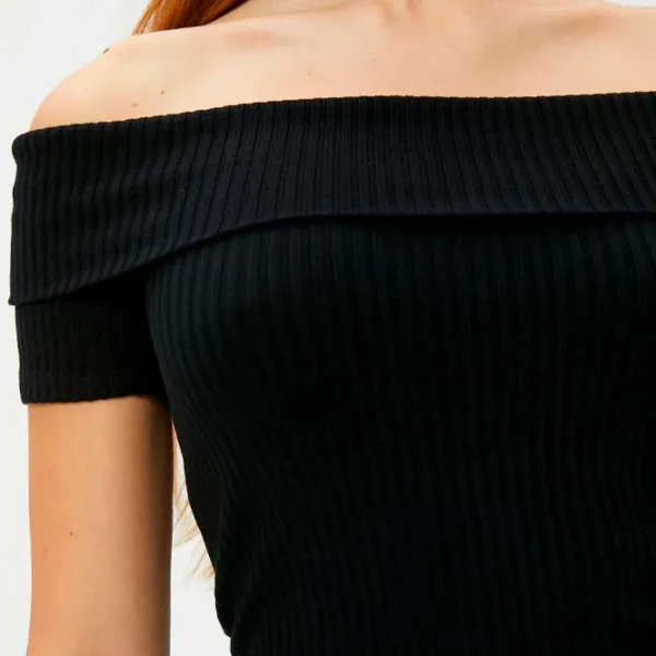 Tricou pentru femei Koton 4SAL10803IK 97% vâscoză/ Black photo 5