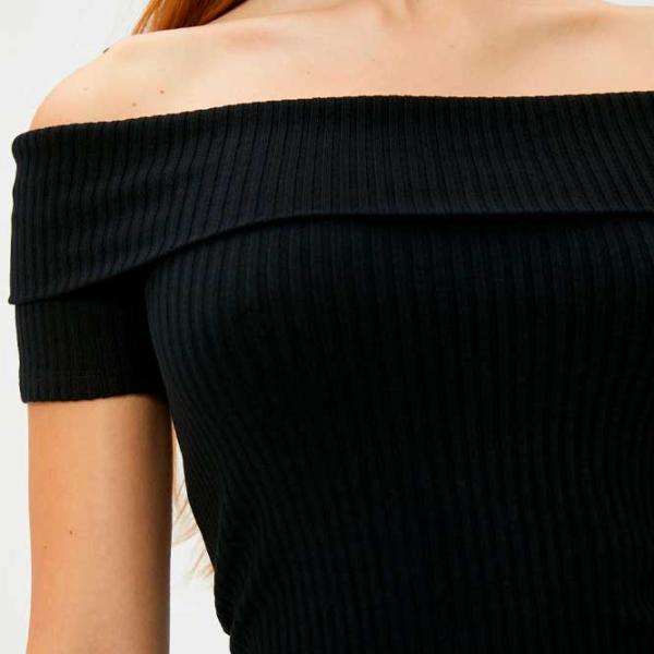 Tricou pentru femei Koton 4SAL10803IK 97% vâscoză/ Black photo 5