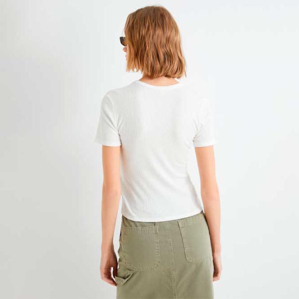 Tricou pentru femei Koton 4SAK50270EK 98% viscoză/ White photo 4