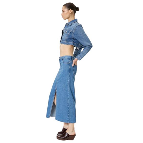 Fustă pentru femei Koton 4SAL70002MD XS/ Light Indigo photo 3